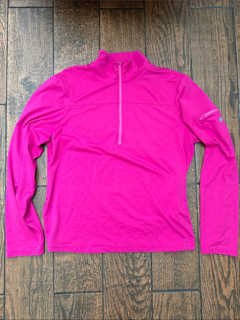 Lilly Pulitzer Half Zip Pullover/Golf Long Sleeve Shirt with Zipped Side Pocket